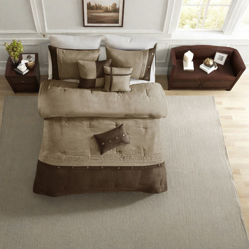 Ensembles de literie très confortables pour très grand lit, simili suède polyester, style chalet rustique pour la maison