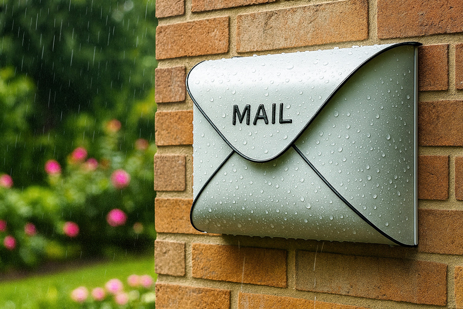 Metal Wall-Mounted Mailbox, White