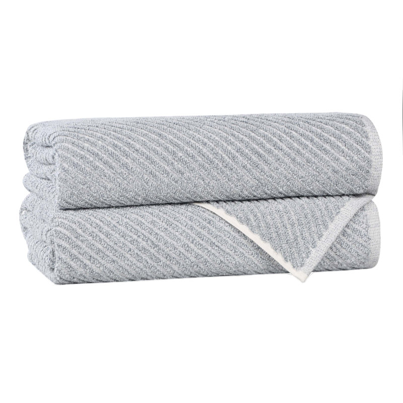  Cotton Blend Super Soft And Absorbent Amelia Collection Bath Towel Set, Denim Blue