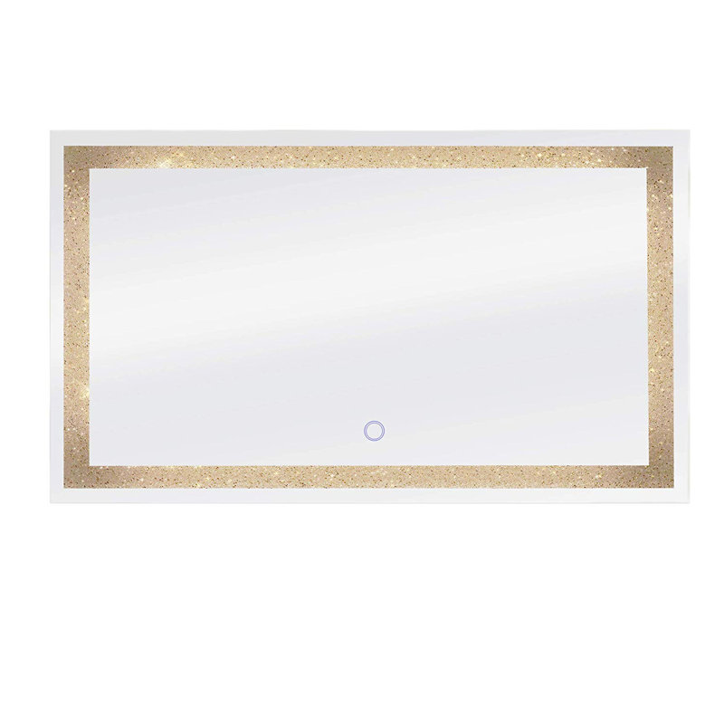 Edison Frameless Rectangular LED Bathroom Vanity Mirror, 60" x 35"