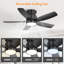 Ventilateurs de plafond encastrés de 42 pouces avec lumière DEL 22 W et 5 pales de ventilateur en ABS télécommandées pour la chambre à coucher-1933692457