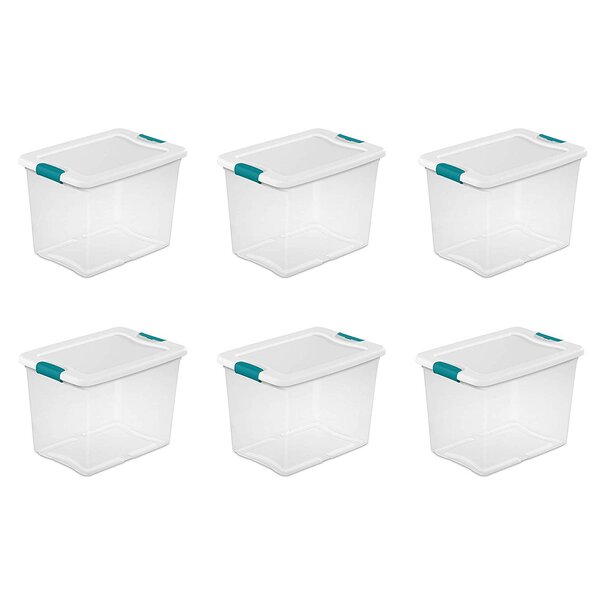  Sterilite ShelfTotes 50 Quart Clear Latched Stacking Plastic  Storage Container with Gray Lid for Garage or Basement, (12 Pack) :  Everything Else