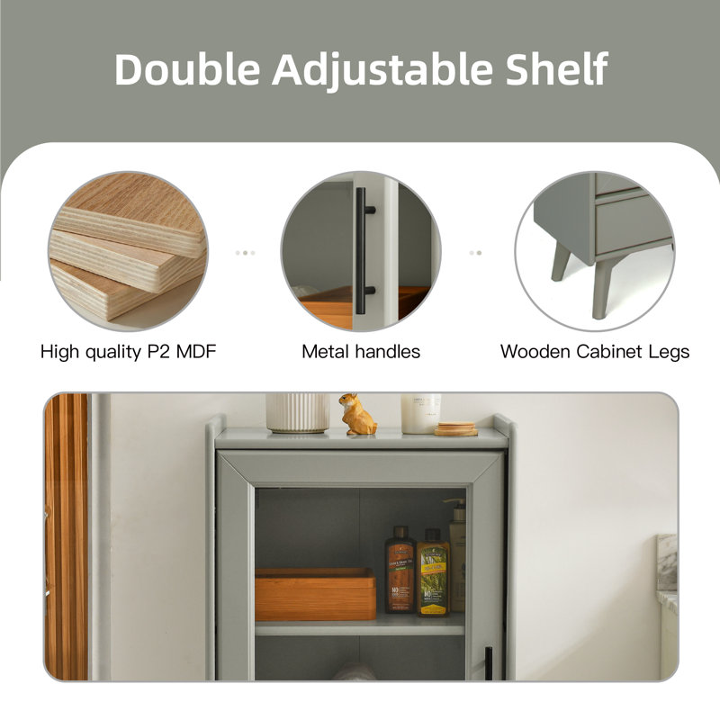 Lakay Freestanding Bathroom Cabinet, Gray