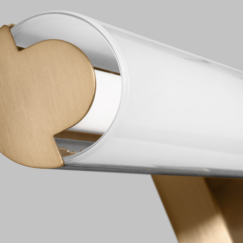 Kelan Single Frosted Dimmable LED Vanity Light, Satin Brass