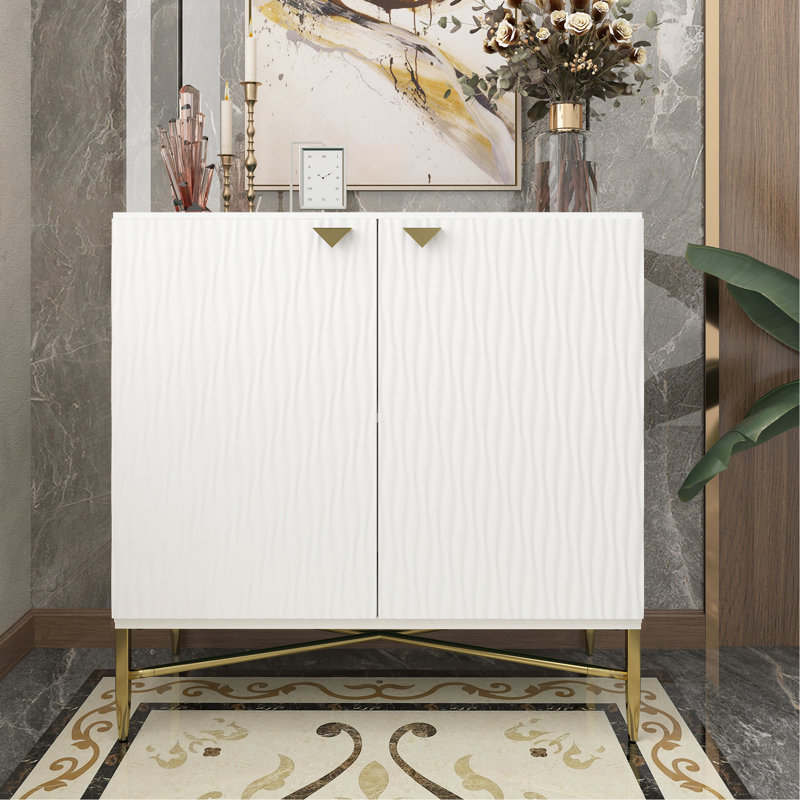 2 Door White Locker Accent Cabinet