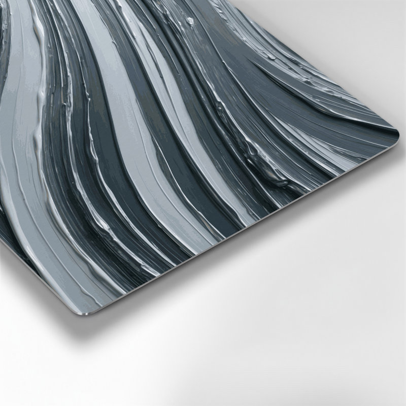 Art mural en métal gris diagonal, H 32 po x l 32 po