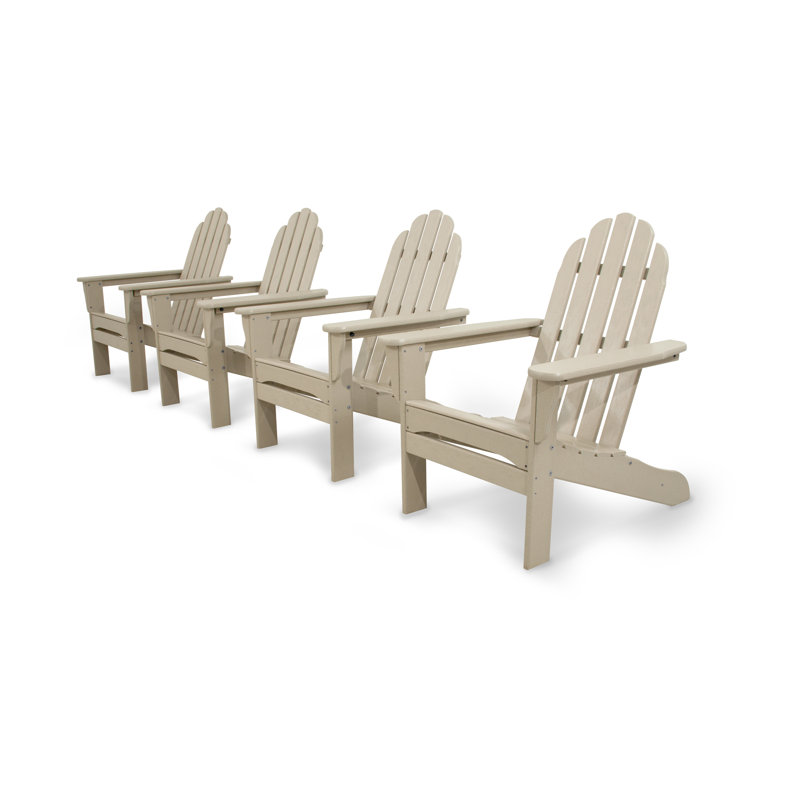 POLYWOOD Classics 4-Piece Adirondack Set, Sand
