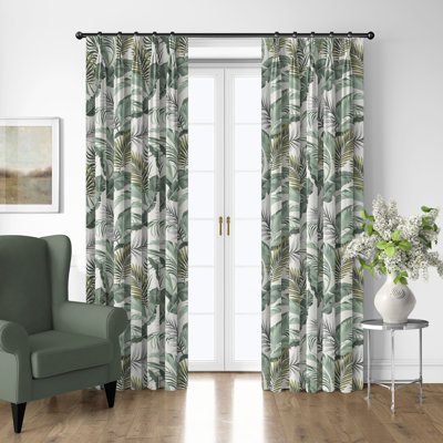 Tropical Palms Cotton Curtain