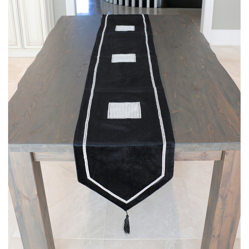 Chemin de table Dysart, Noir, 13 po x 90 po