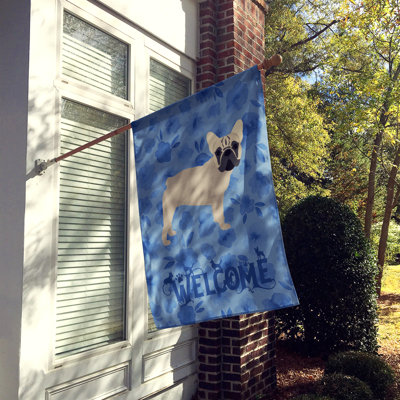 Caniche en polyester à 2 côtés 40 x 28 po standard welcome drapeau maison