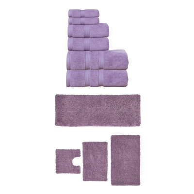 Ensemble de serviettes de bain 6 pièces et de tapis de bain 4 pièces Bruno Collection 100% coton doux (ensemble de 10)