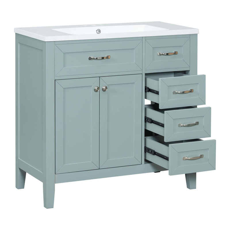Meuble-lavabo 36 po avec lavabo et armoire de salle de bain, Sauge