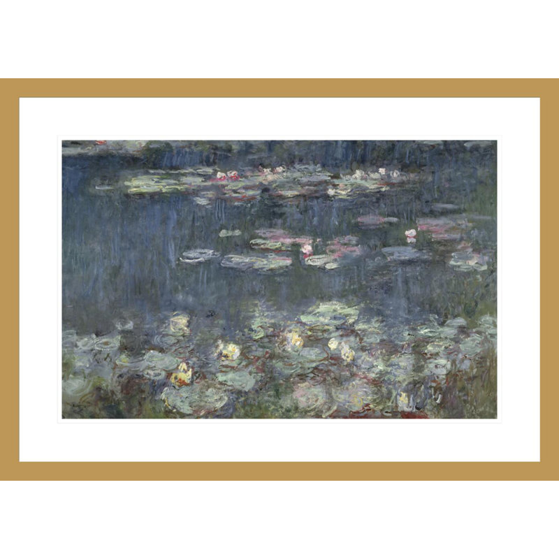 «Waterlilies: Green Reflections» par Claude Monet, impression giclée sur cadre, H 21,22 po x l 29,5 po