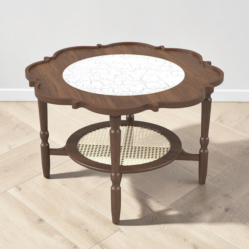 Table basse à plateau avec tablette, Walnut