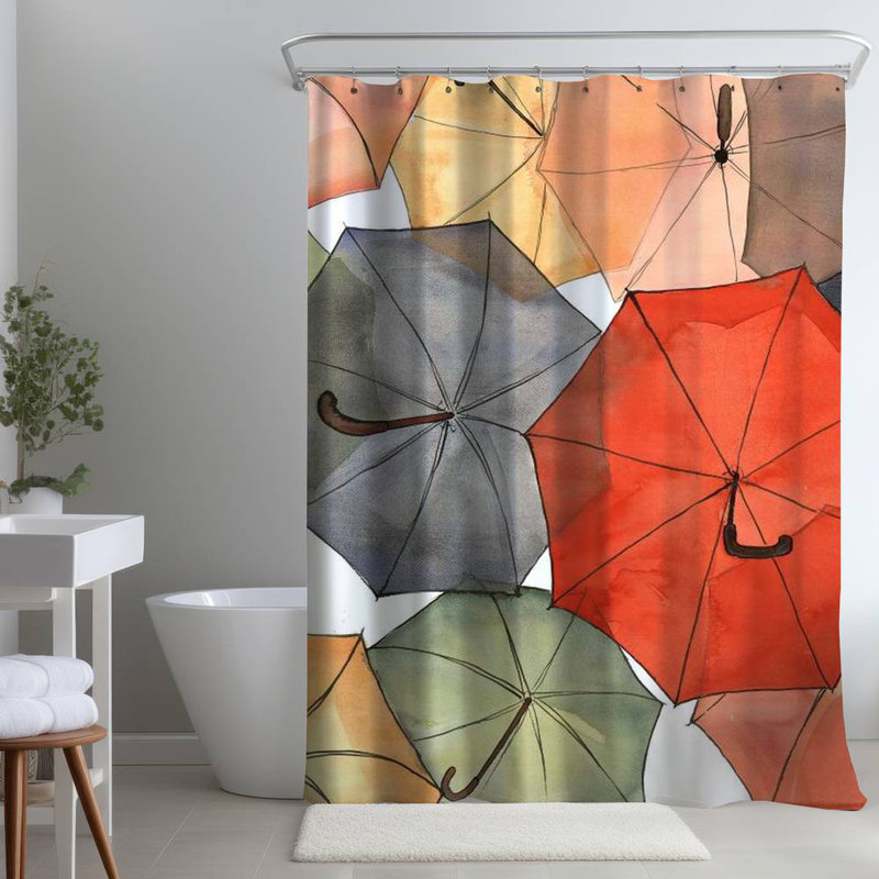 Shower Curtain MI109 – Polyester Shower Curtain, Dye Sublimation Print, 71" W × 74" L