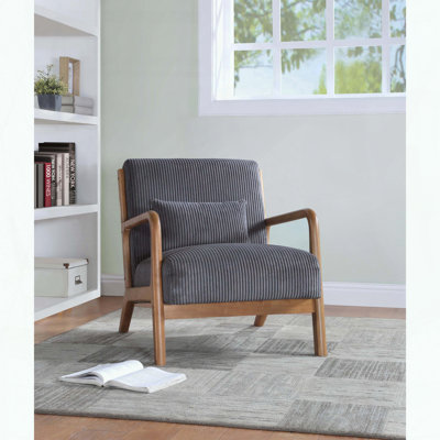 Chaise longue scandinave - Velours côtelé - Structure en bois massif