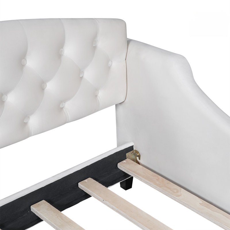 Modern Luxury Tufted Button Daybed, Beige, Twin
