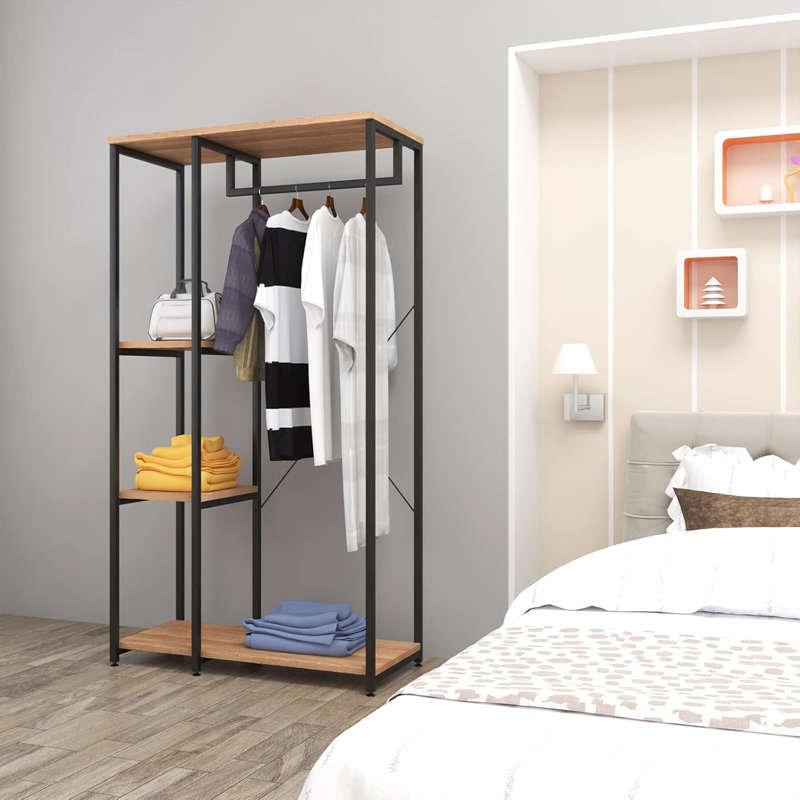 Makowski 90cm Clothing Rack, Black/Light Oak