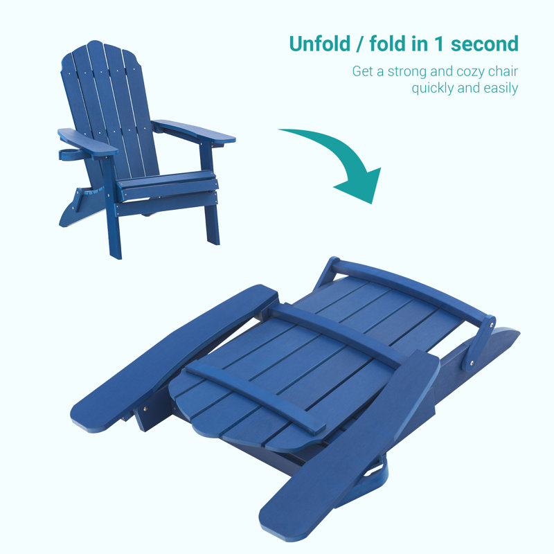 Chaise Adirondack pliable Luna, Bleu marine