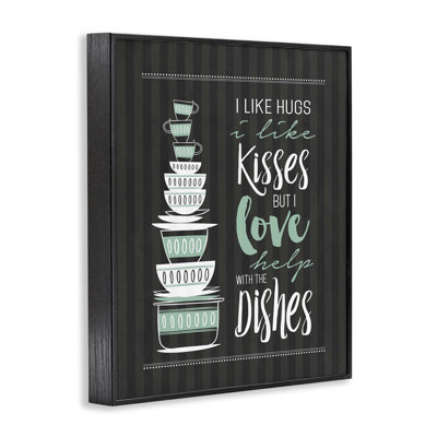 Giclée encadrée Love Love With Vaisselle, design par lettres et doublure