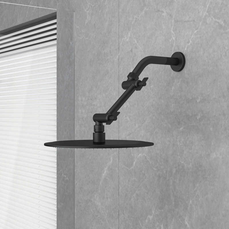 Extension de bras de douche 4 pouces à angle réglable en acier inoxydable, Noir mat, 4"