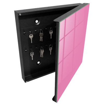Key box for home, Opens to the left, 30x30x5, White, Pastel surface without unnecessary decorations, 