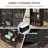 Kitchen Island With Extended Table, Storage Cabinet, Drawers, White Faux Marble Top And Black Oak Base-988985762