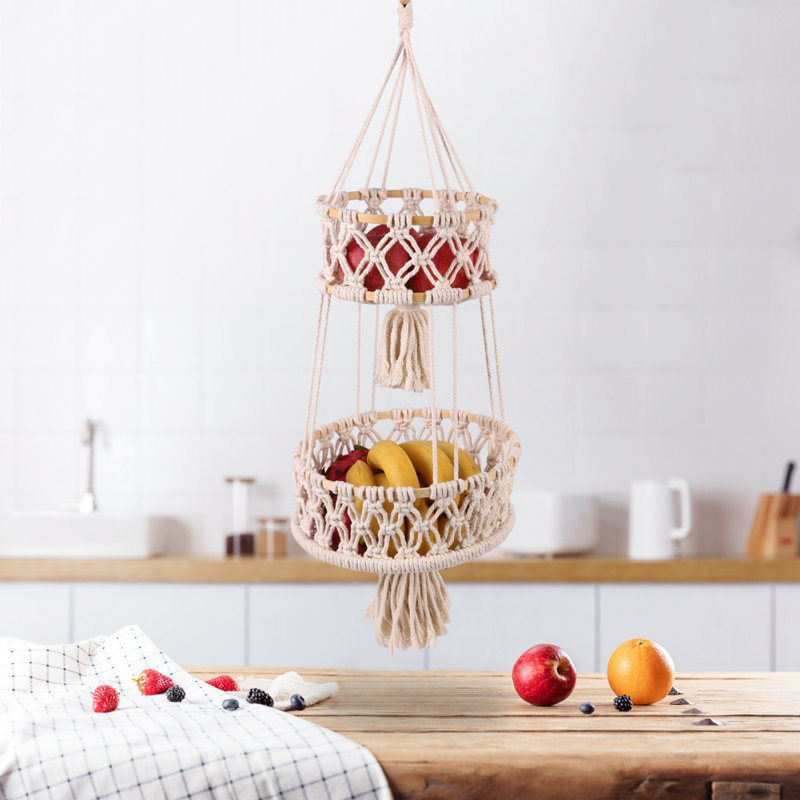 Porte-plante suspendu en macramé Macrame