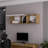 Natural Oak And White Wall-Mounted Cabinet With Lift-Up Door