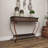 Metal Embossed 1 Shelf Floral Console Table with Ornate Scroll Legs