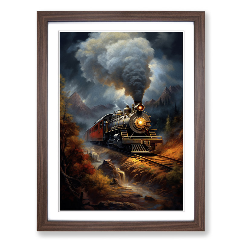 Steam Train Classicism - Framed Print, Walnut, 64" H x 46" W x 2" D