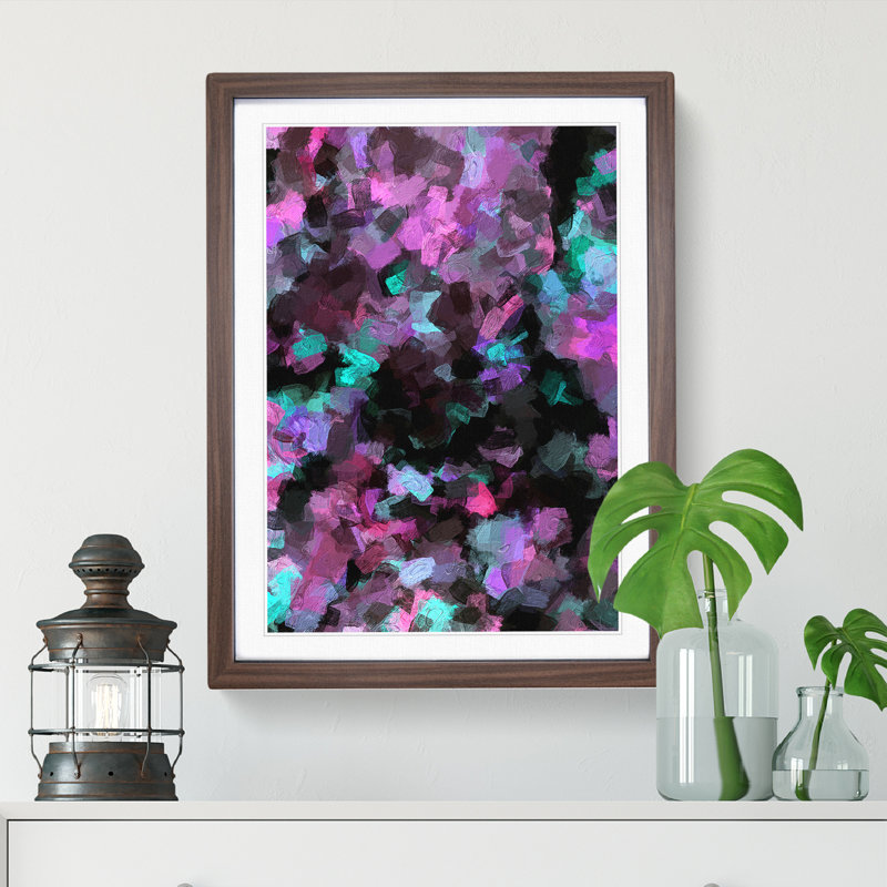 Ministry of Love Abstract - Framed Print, 64cm H x 46cm W x 2cm D, Walnut