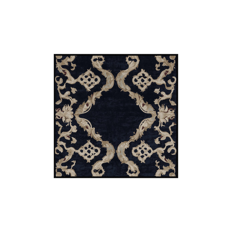 Machine Washable Gray Area Rug, Square 4'