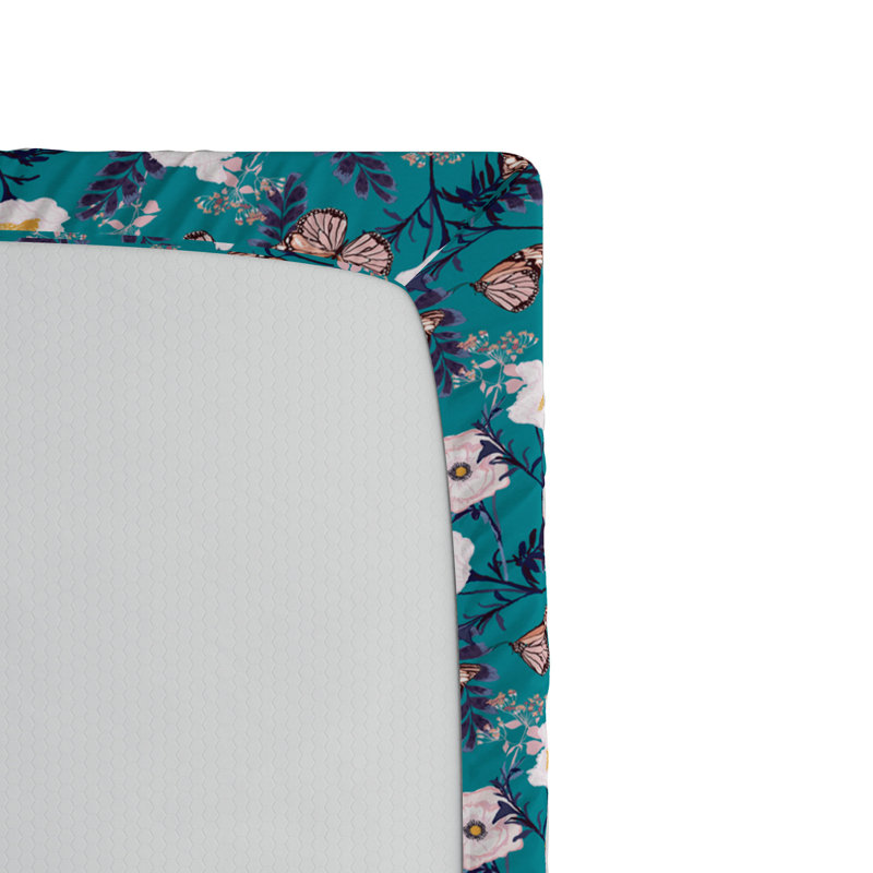 Microfiber Floral Fitted Sheet, Full Fitted Sheet
