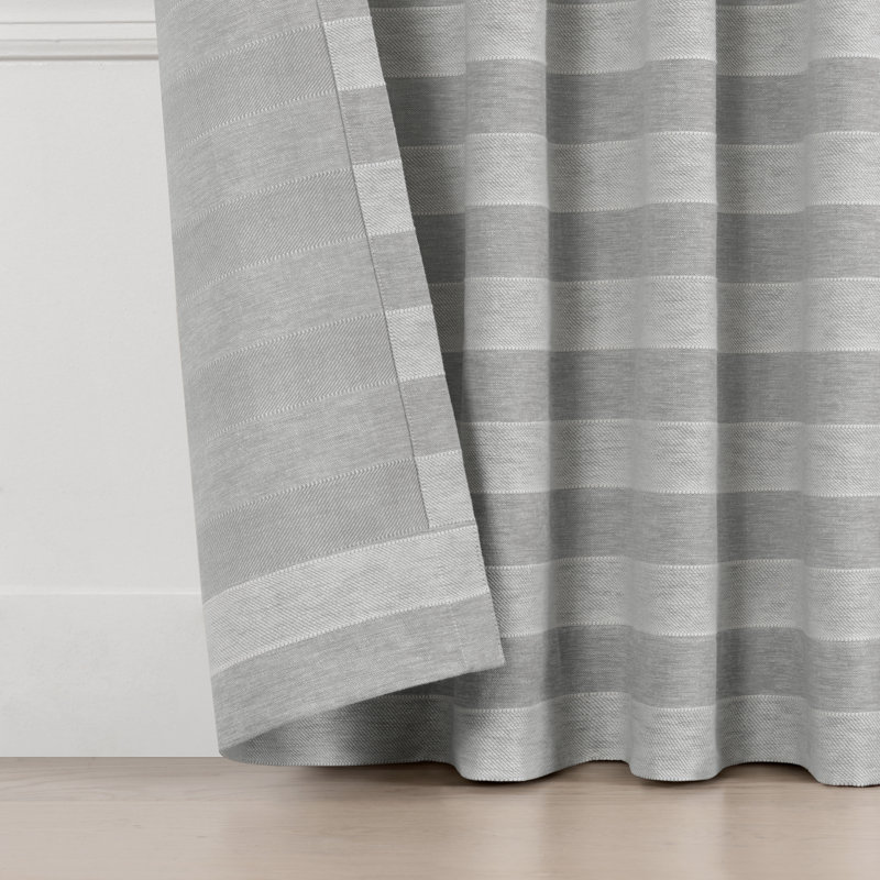Stripe Rod Pocket Panel, 50" W x 84" L, Dark Gray