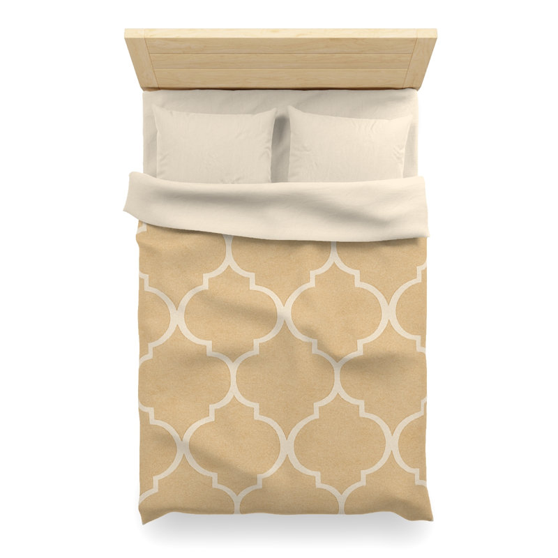 Microfiber Duvet Cover Boho Style, Design 31, Twin XL Duvet Cover, Cream