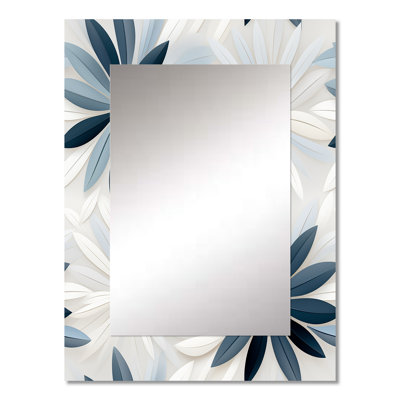 Nordic Tranquility - Geometric  Decorative Mirror, Modern Wall Mirror, Printed Metal Art
