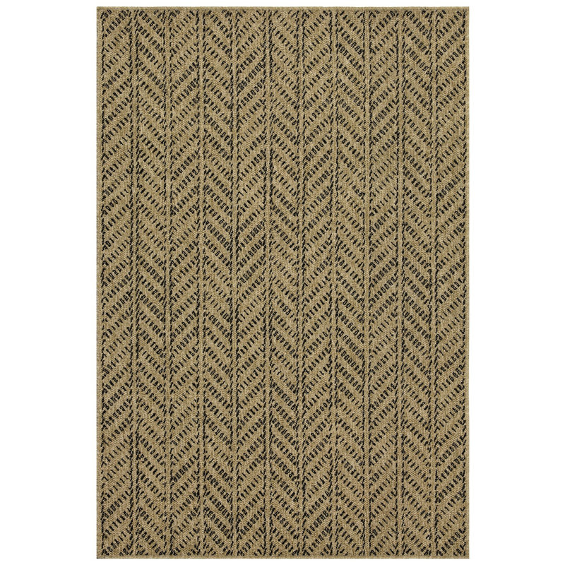 Eye-Catching Area Floor Rug For Office - 5.3 Ft. X 7.3 Natural+Black Polypropylene Stain Indoor/Outdoor Natural Black