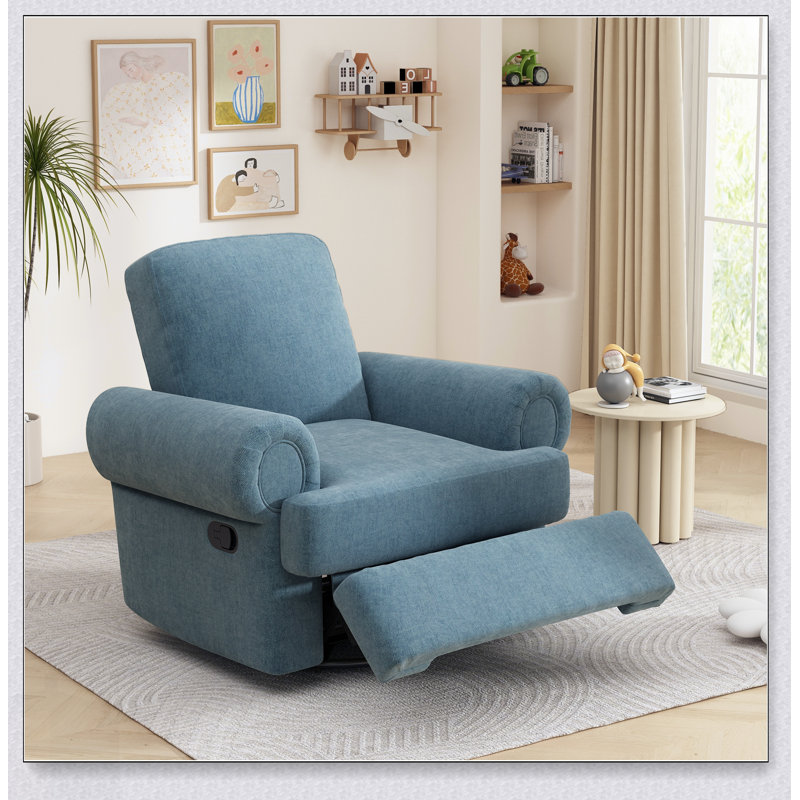 Manual Recliner Sofa With Swivel And Rocker, Adjustable Backrest For Ultimate Comfort In Living Room, Bedroom, Or Nursery