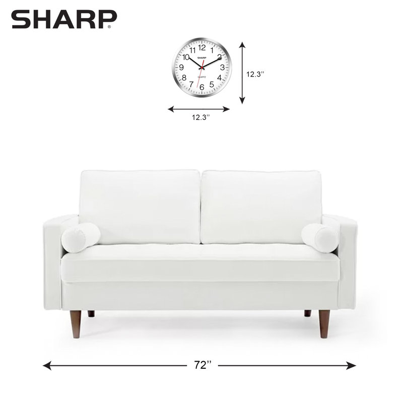 12-Inch Silver Silent Non-Ticking Quartz Wall Clock