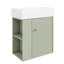 Ensemble de meuble-lavabo mural 21,6 po avec lavabo, ensemble de meuble-lavabo mural simple avec armoire et tablette de rangement à deux niveaux sur le côté gauche, armoire de rangement avec lavabo en céramique pour la salle de bain-735938030
