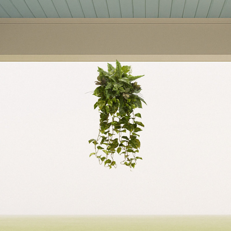 Mixed Greens Hanging Artificial Plant