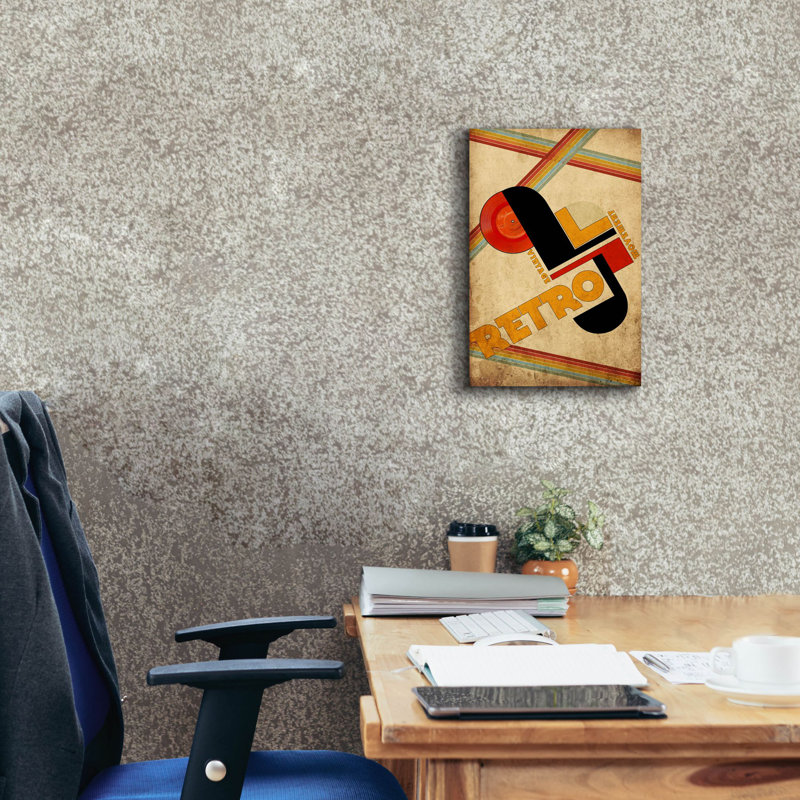 «Vintage Retro Mouvement» par Elo Marc, art mural sur toile, H 18 po x l 12 po x P 0,75 po