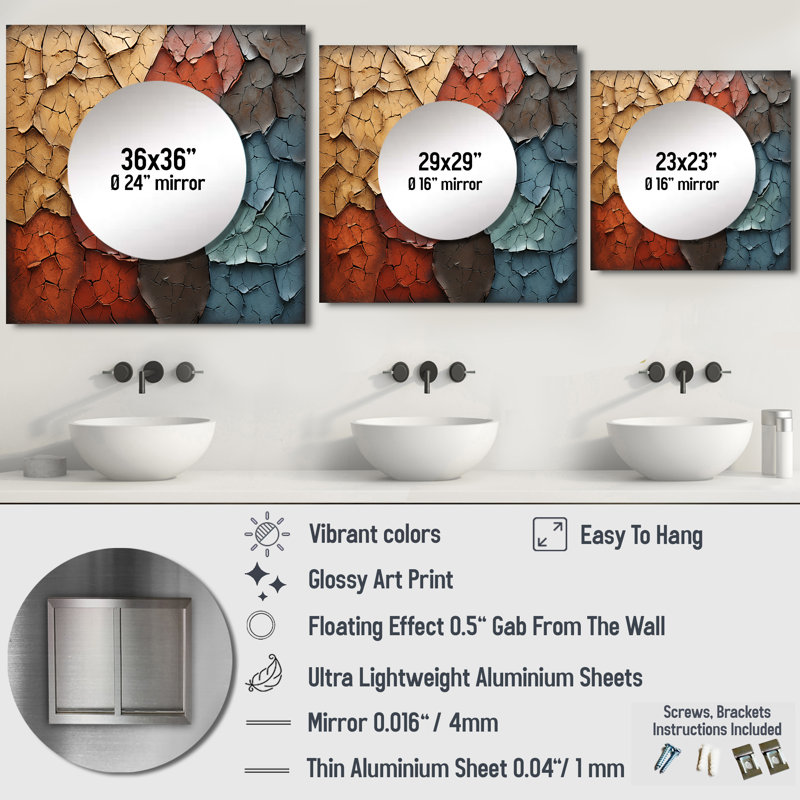 Seleena - Modern Large Square Mirror For Wall Art Decor, 29" x 29"