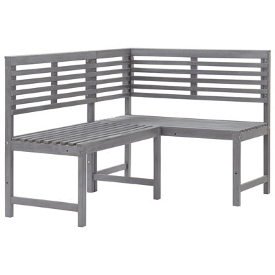 vidaXL Patio Corner Bench, Outdoor Wooden Bench, Solid Acacia Wood