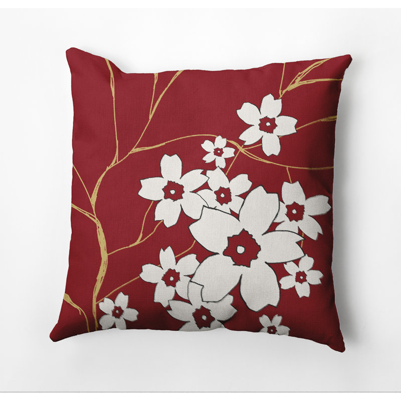 Floral Reversible Throw Pillow, 18" x 18", Buddha / Emperor