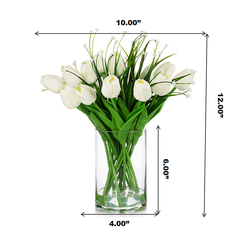 Arrangement floral de tulipes dans un vase, Blanc