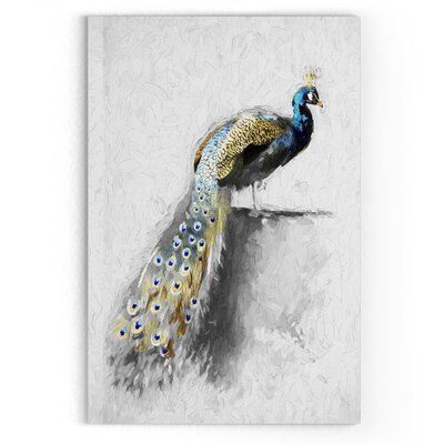 WexfordHome Golden Blue Peacock Feather I On Canvas Print & Reviews ...