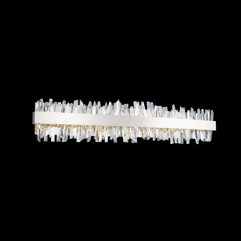 Matte Black Crystal LED Vanity Wall Light