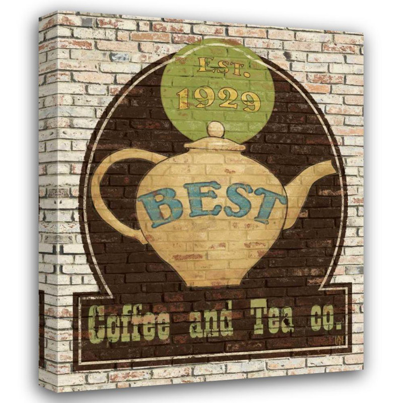 Art sur toile tendue par Rosalind Wheeler Tillmon, Avery, Best Coffee and Tea - 1062, H 34 po x l 28 po